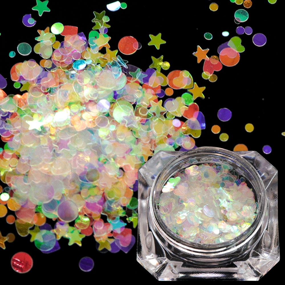 Holographic Flakes Nail Glitter Set