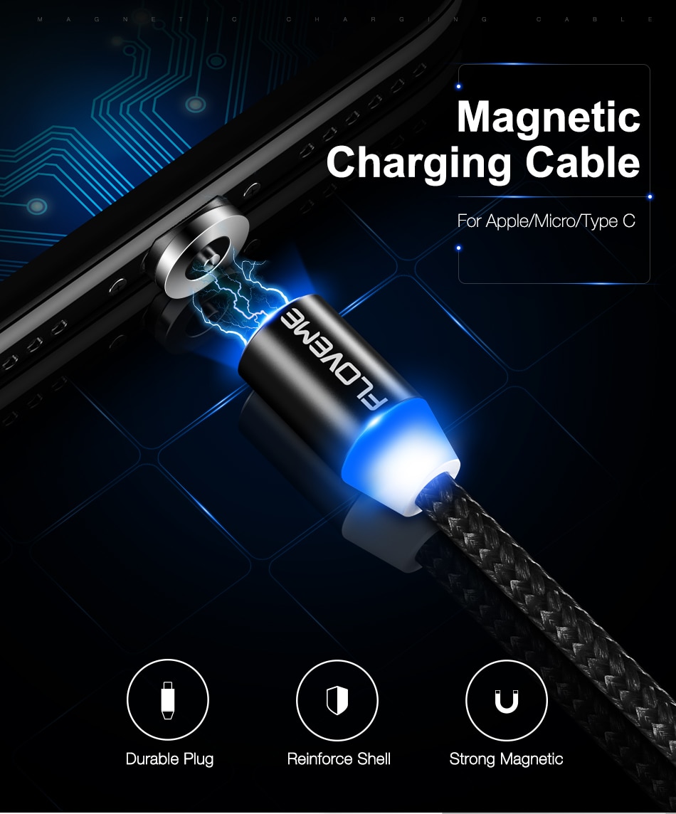 1M Magnetic Design Micro USB Charging Cable