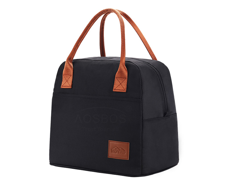 Simple Style Black Cooler Lunch Bag