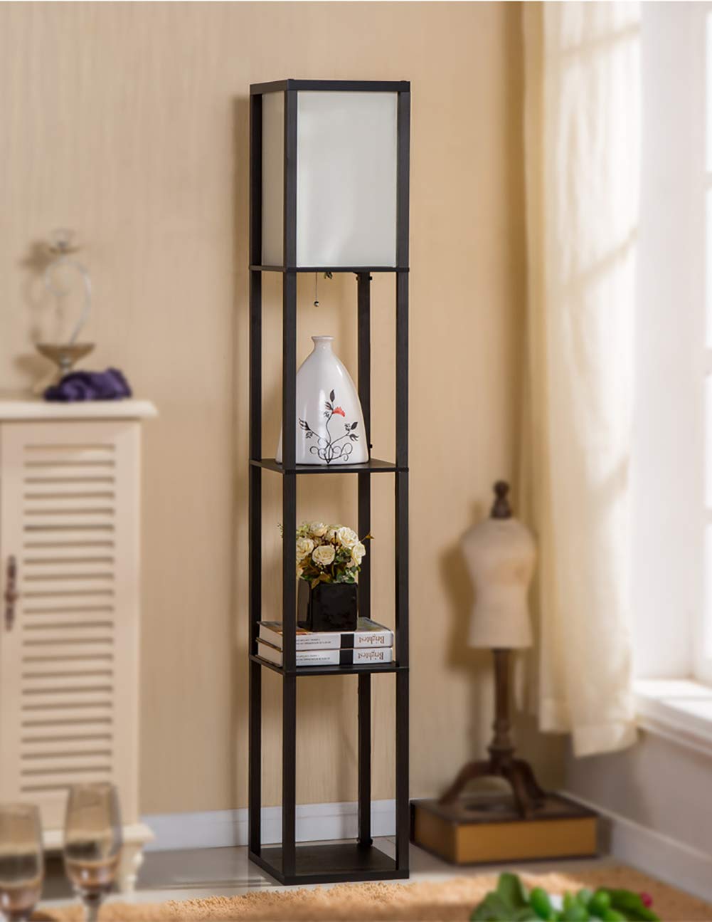 Modern Classic Rectangular Floor Lamp with Shelves - Sage Design Group - Annette Sage, CEO
