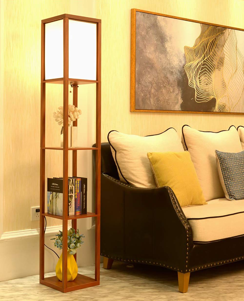 Modern Classic Rectangular Floor Lamp with Shelves - Sage Design Group - Annette Sage, CEO