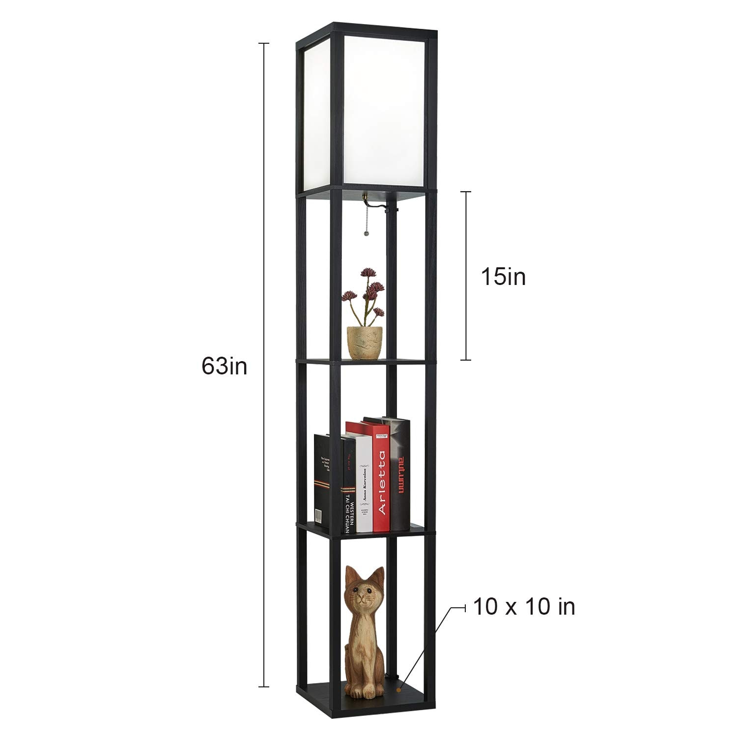Modern Classic Rectangular Floor Lamp with Shelves - Sage Design Group - Annette Sage, CEO