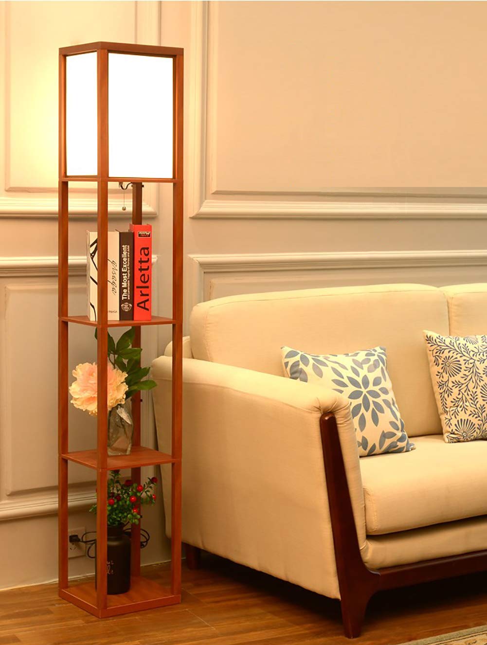 Modern Classic Rectangular Floor Lamp with Shelves - Sage Design Group - Annette Sage, CEO