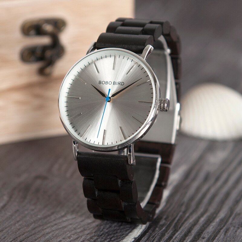 Round Mechanical Wooden Watch