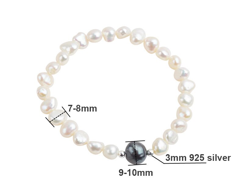 Women's Freshwater Pearl Jewelry Set with 925 Sterling Silver Beads