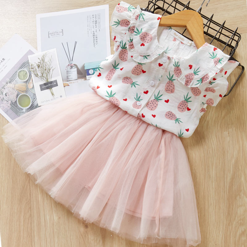 Girl's Summer T-Shirt with Ball Skirt Set