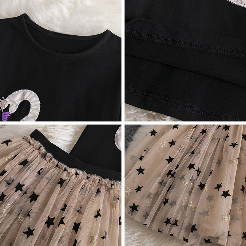 Girl's Summer T-Shirt with Ball Skirt Set