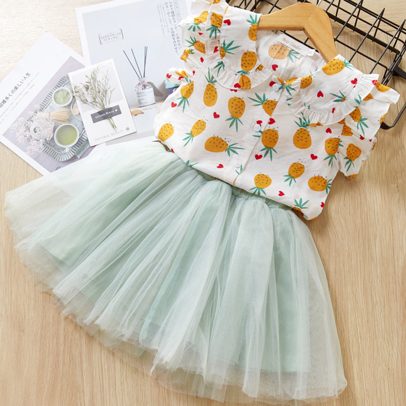 Girl's Summer T-Shirt with Ball Skirt Set