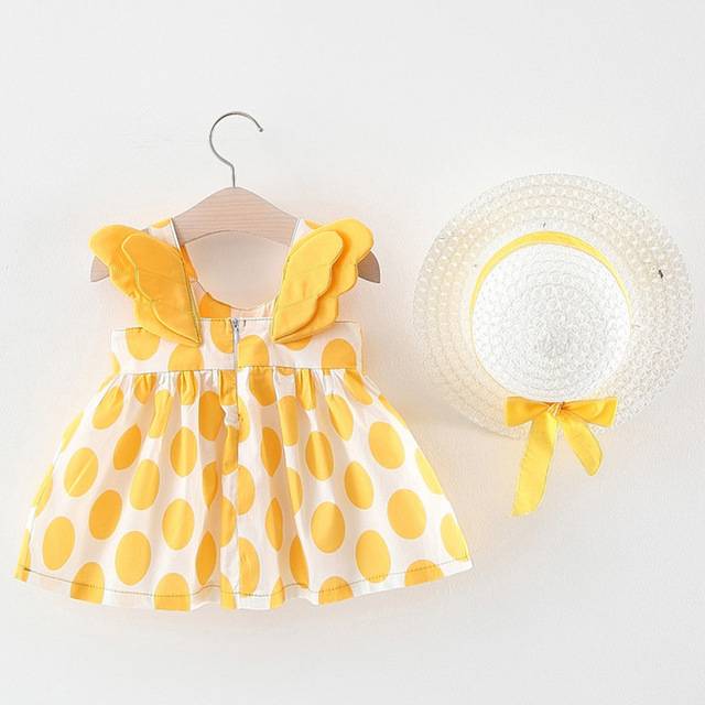 Baby Girl's Summer Patterned Dress with Hat