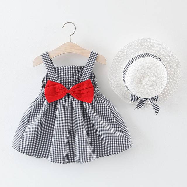 Baby Girl's Summer Patterned Dress with Hat