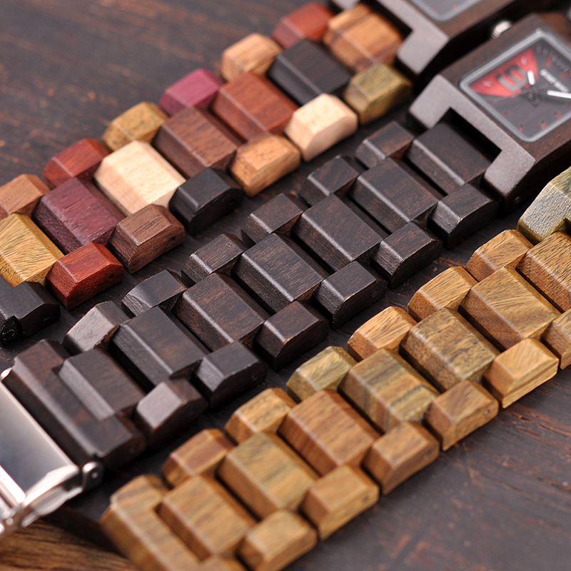 Women's Square Shaped Wooden Watch