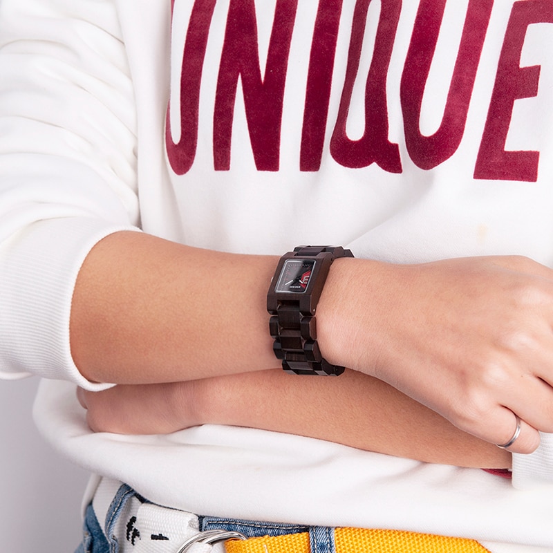 Women's Square Shaped Wooden Watch