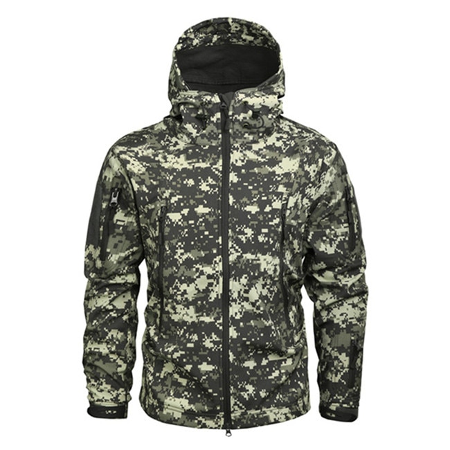 Men's Camouflage Pattern Hooded Windbreaker